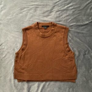 French Connection Brown Crewneck Sweater Vest